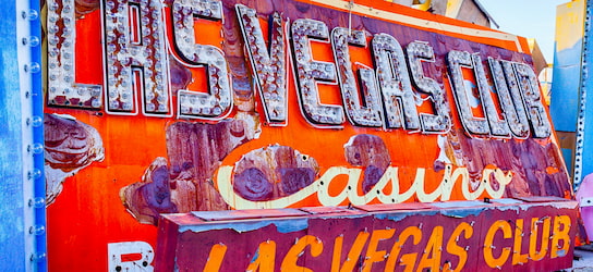 old neon sign on display at The Neon Museum